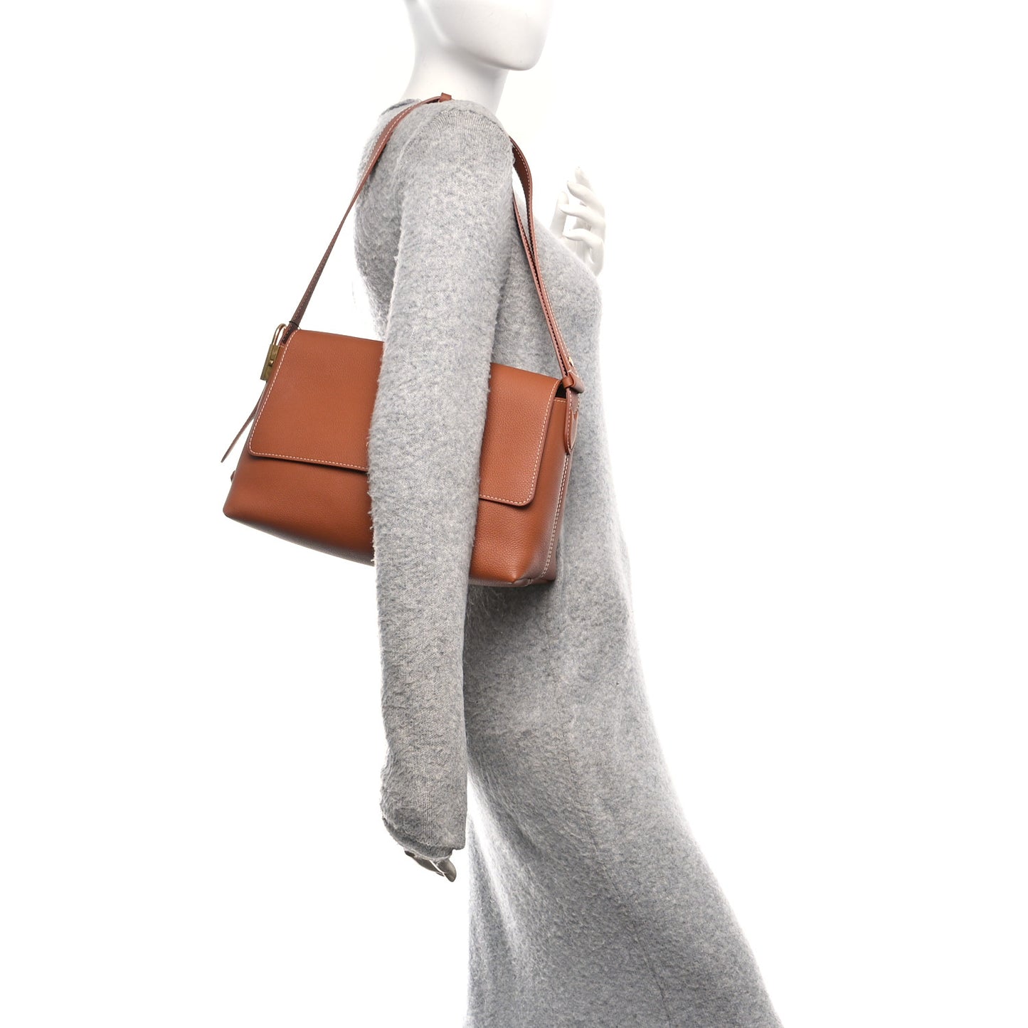 Grained Calfskin Low Key Messenger Cognac