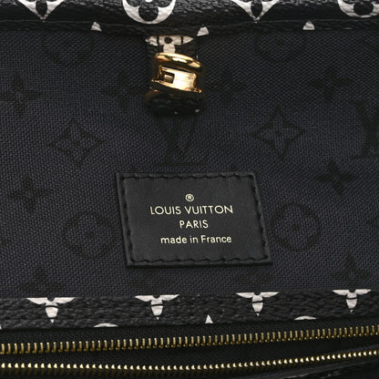 Louis Vuitton Monogram Giant Crafty Neverfull MM Creme Rouge Black 6 of 9
