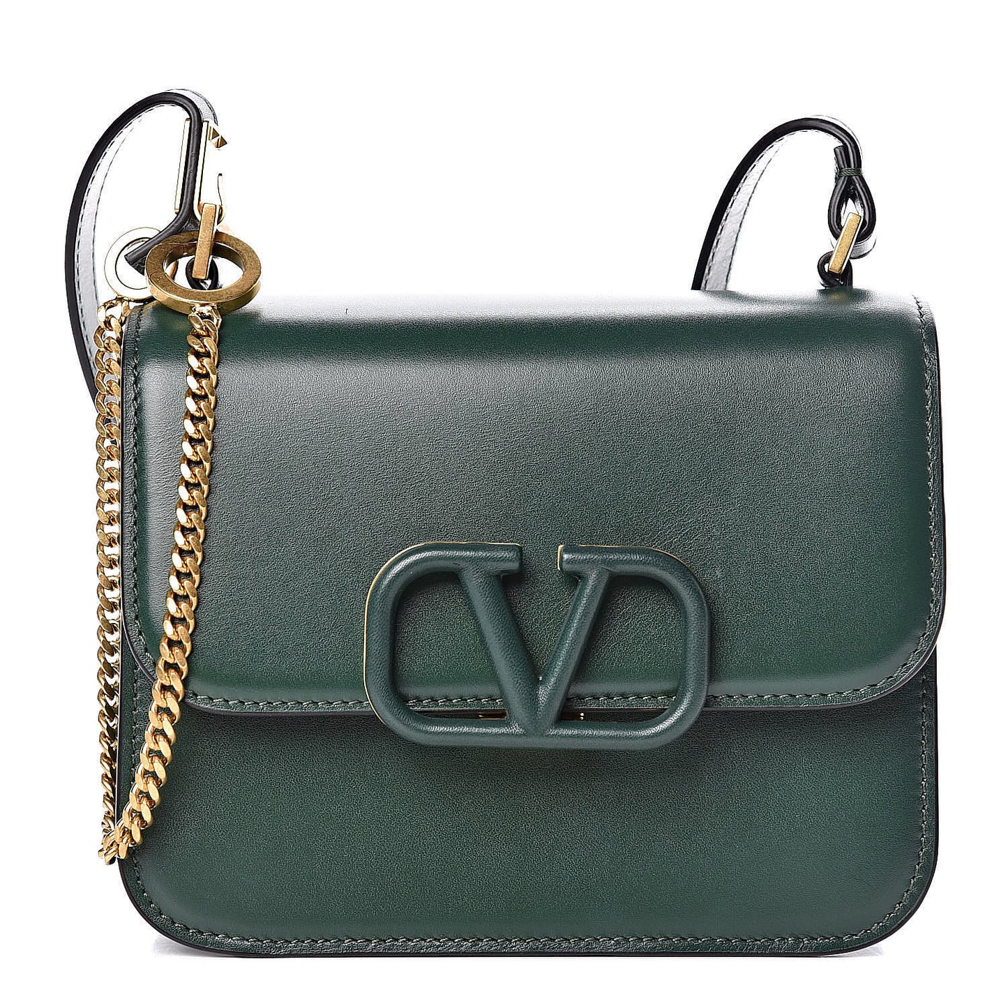 Smooth Calfskin Small VSling Shoulder Bag Green
