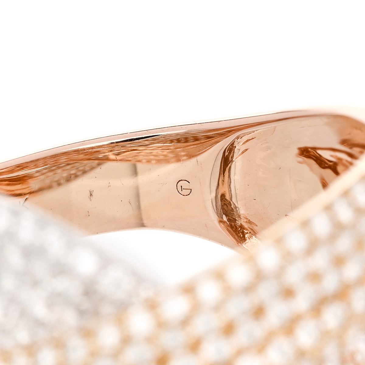 Parker & West by FASHIONPHILE 18K Rose White Gold Diamond 1.70ctw Three Row Crossover Ring 56 7.5 9 of 9