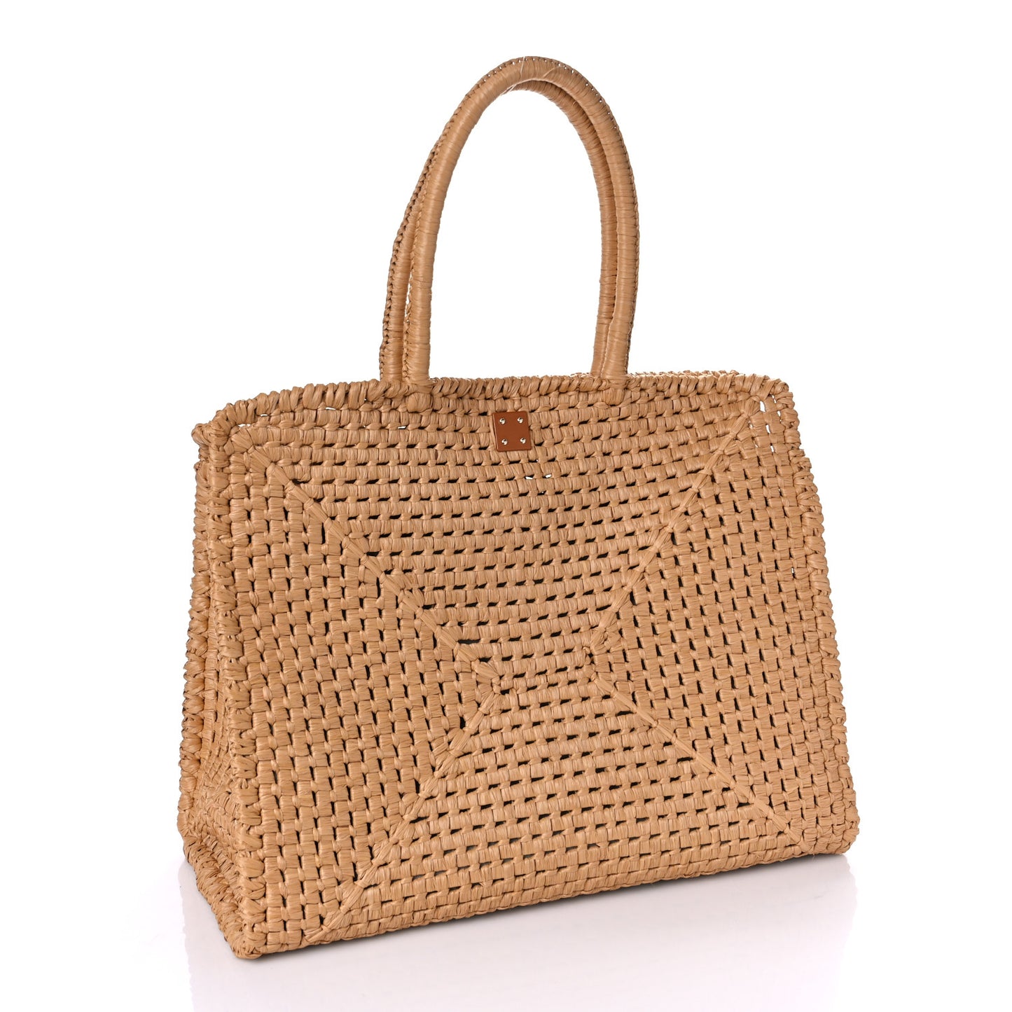 Raffia XL Studio Box Tote Natural