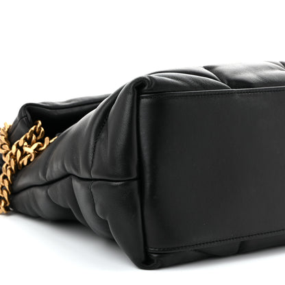 Saint Laurent Lambskin Quilted Medium Loulou Puffer Monogram Chain Satchel Black 9 of 10