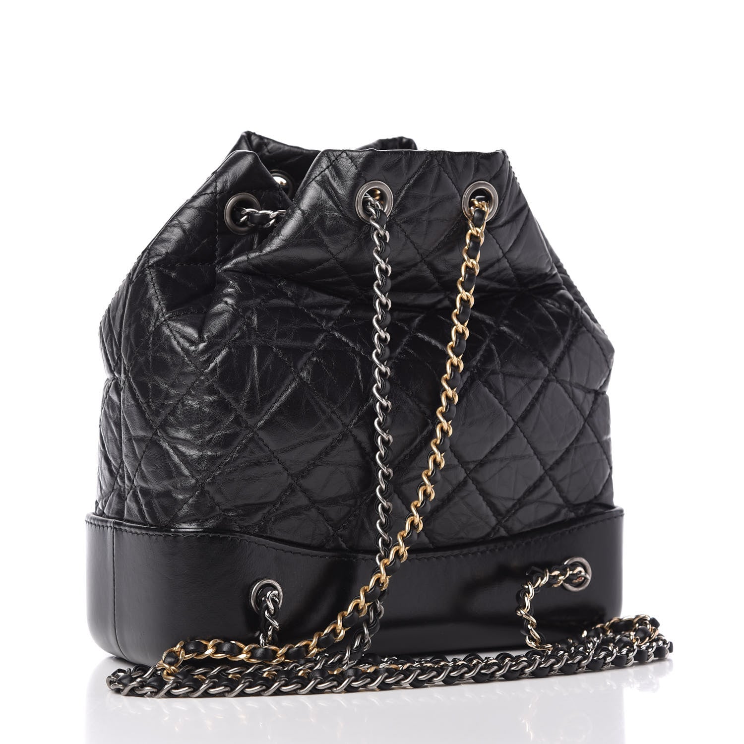 Chanel Aged Calfskin Quilted Small Gabrielle Backpack Black 3 of 10