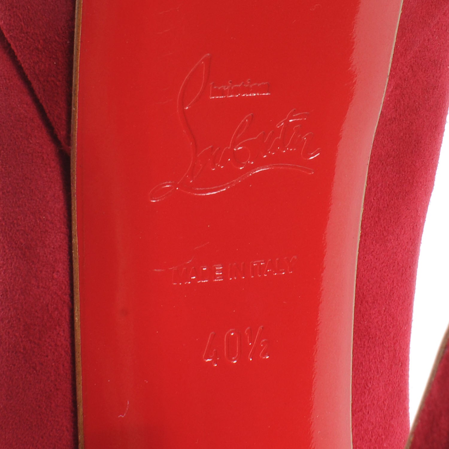 Christian Louboutin Suede Bianca Back Zip 140 Pumps 40.5 Red 6 of 7