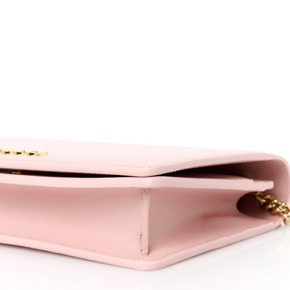 Gucci Textured Calfskin Script Logo Wallet On Chain Light Pink 10 of 11