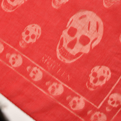 Alexander McQueen Cotton Viscose Skull Scarf Red 4 of 5