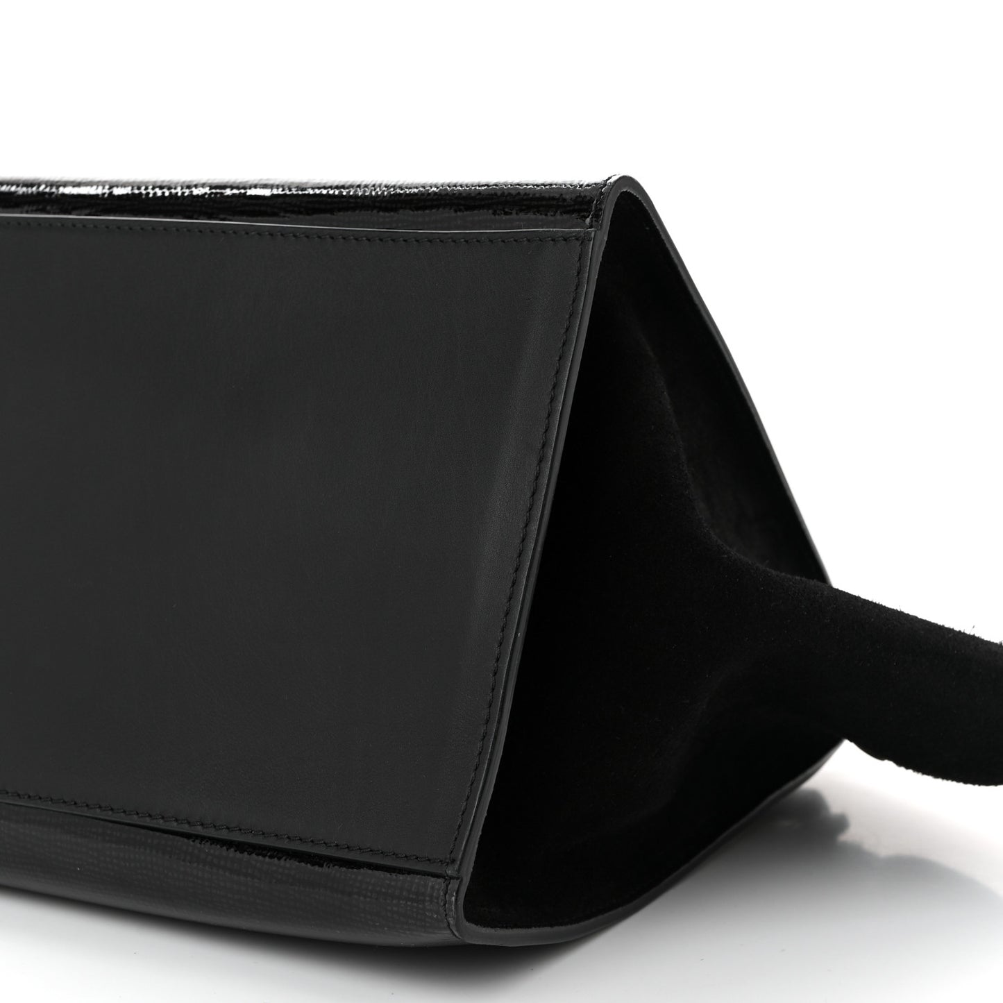 Patent Suede Medium Trapeze Black