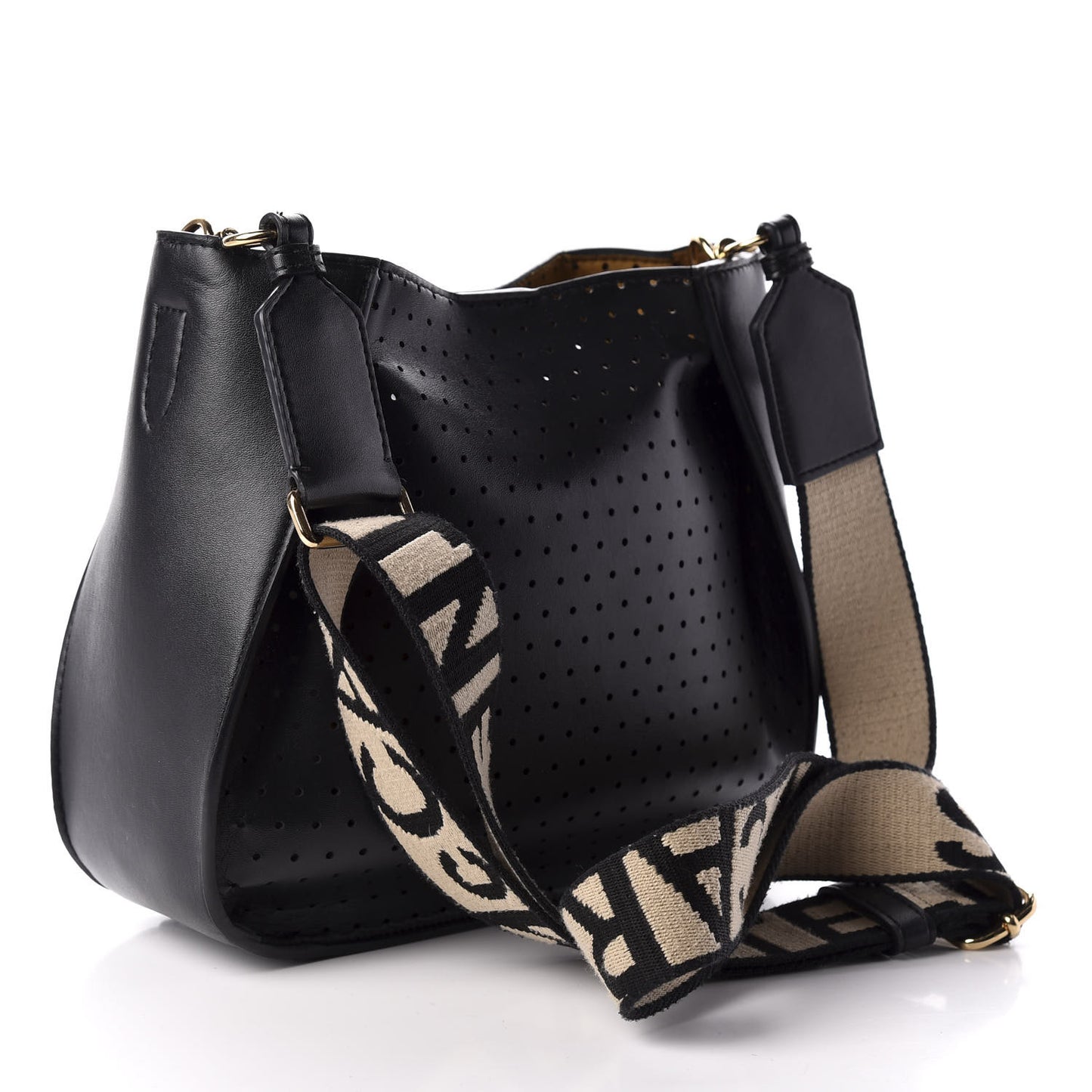 Eco Alter Nappa Perforated Logo Mini Crossbody Black