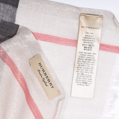 Burberry Wool Silk Gauze Giant Check Scarf Camel 3 of 3