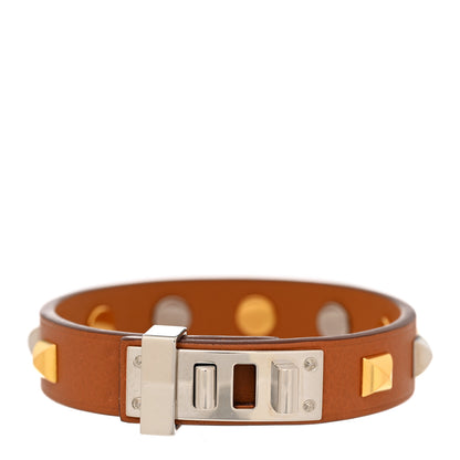Hermes Swift Mini Dog Square Studded Bracelet T2 Gold 1 of 7