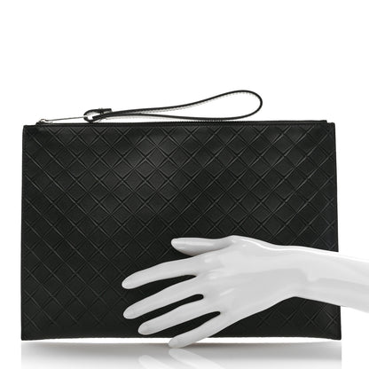 Bottega Veneta Calfskin Intarsio Document Case Black 2 of 7