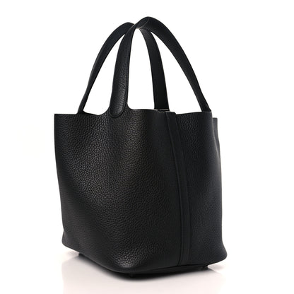 Hermes Taurillon Clemence Monochrome Picotin Lock 22 MM Black 3 of 9