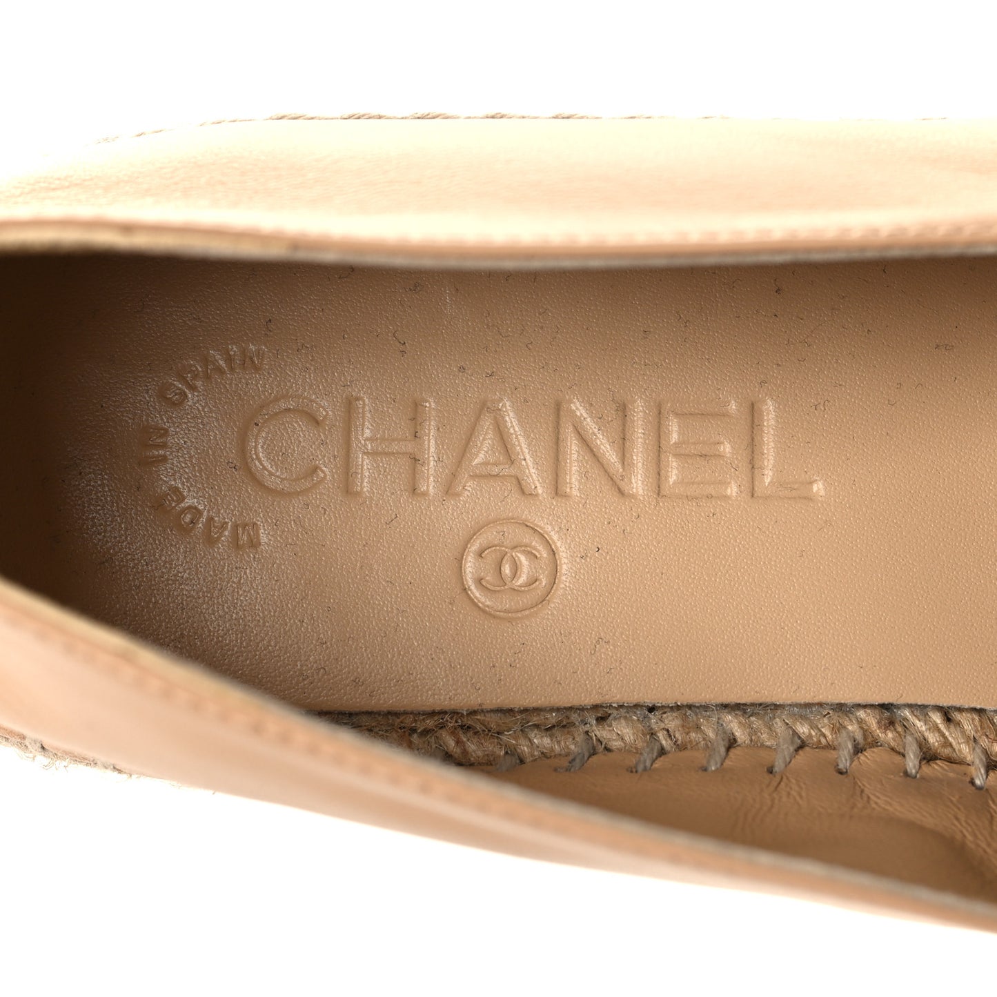 Lambskin CC Espadrilles 40 Beige Black