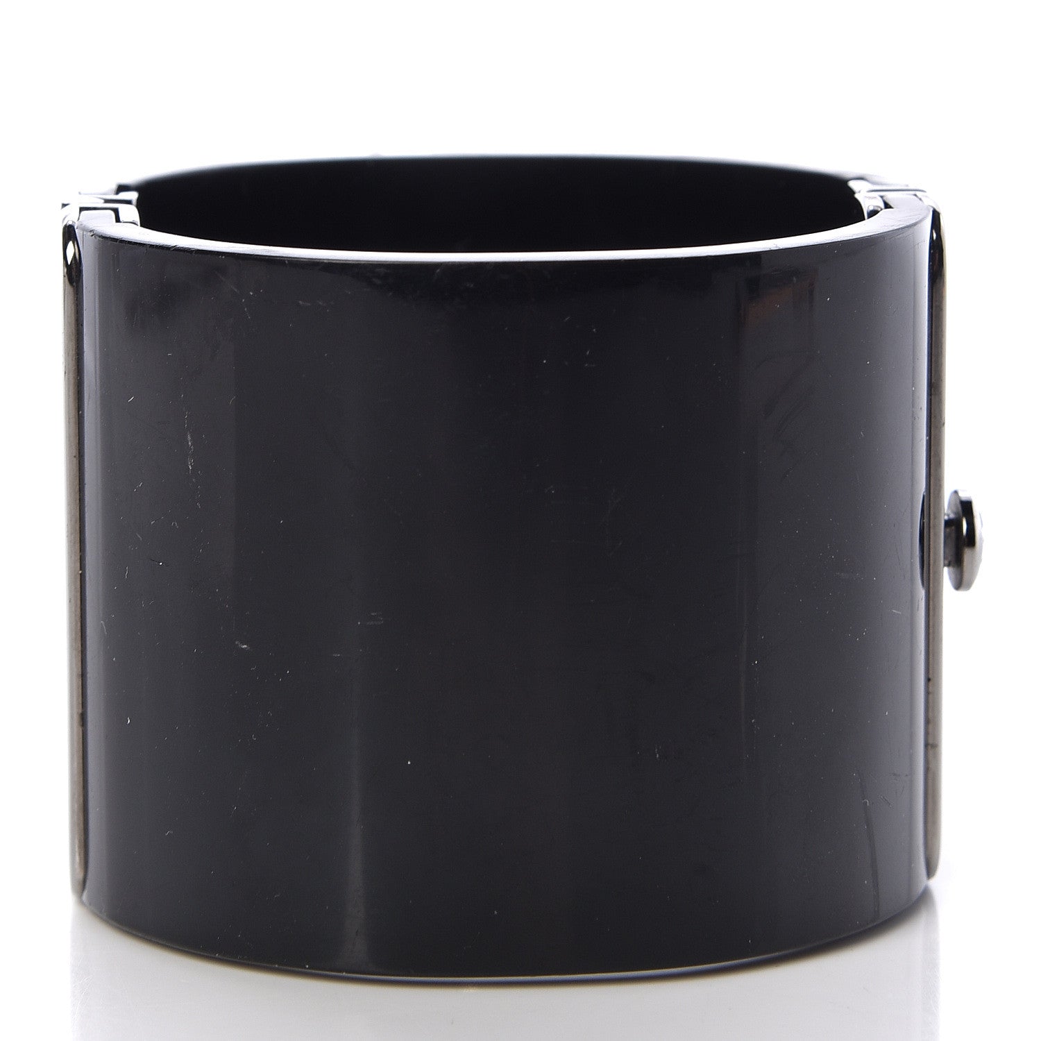Chanel Resin Enamel CC Cabochon Cuff Black 3 of 4