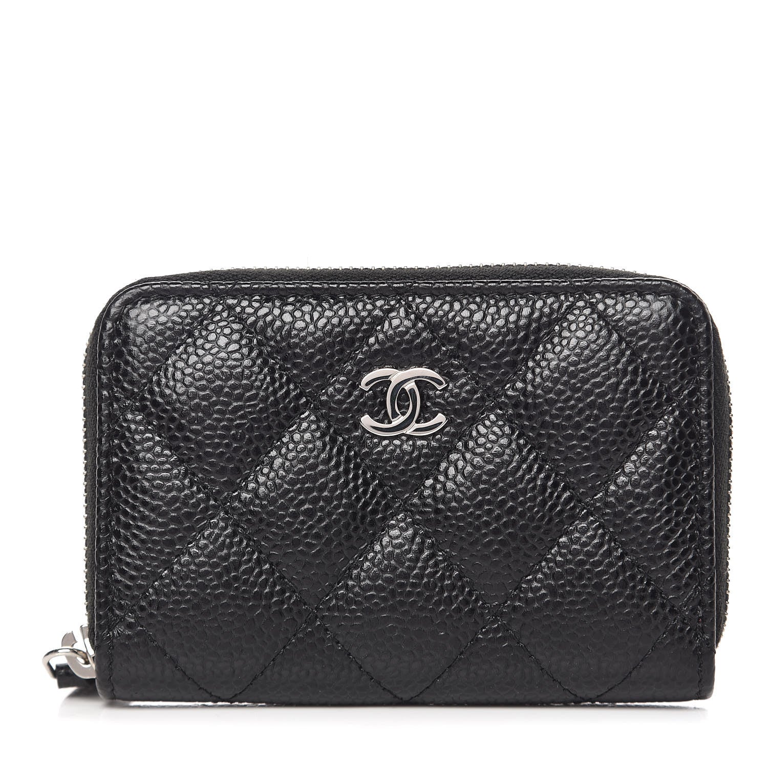 Chanel Caviar Quilted Zip Coin Purse Black 1 of 8