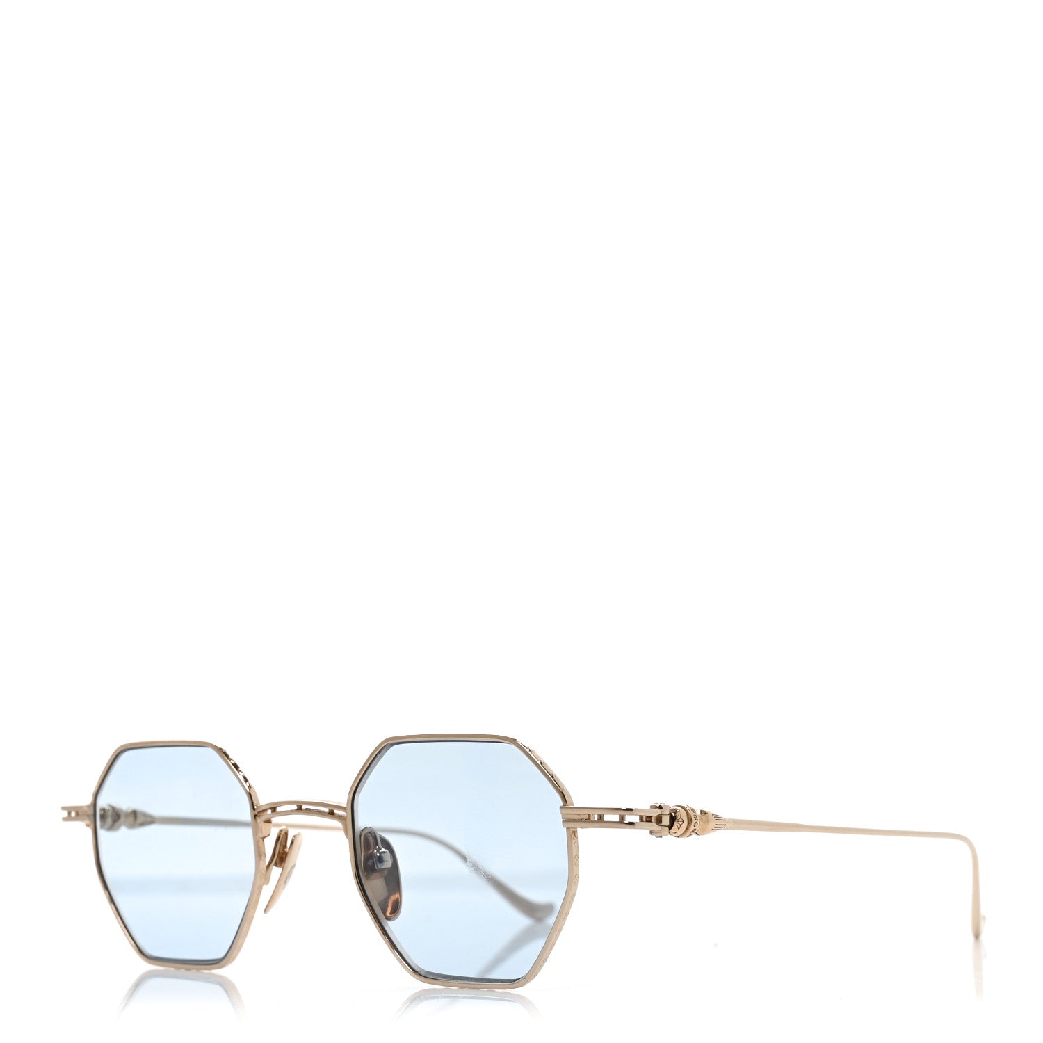 Chrome Hearts Metal Evaculation Sunglasses Gold Blue 1 of 7
