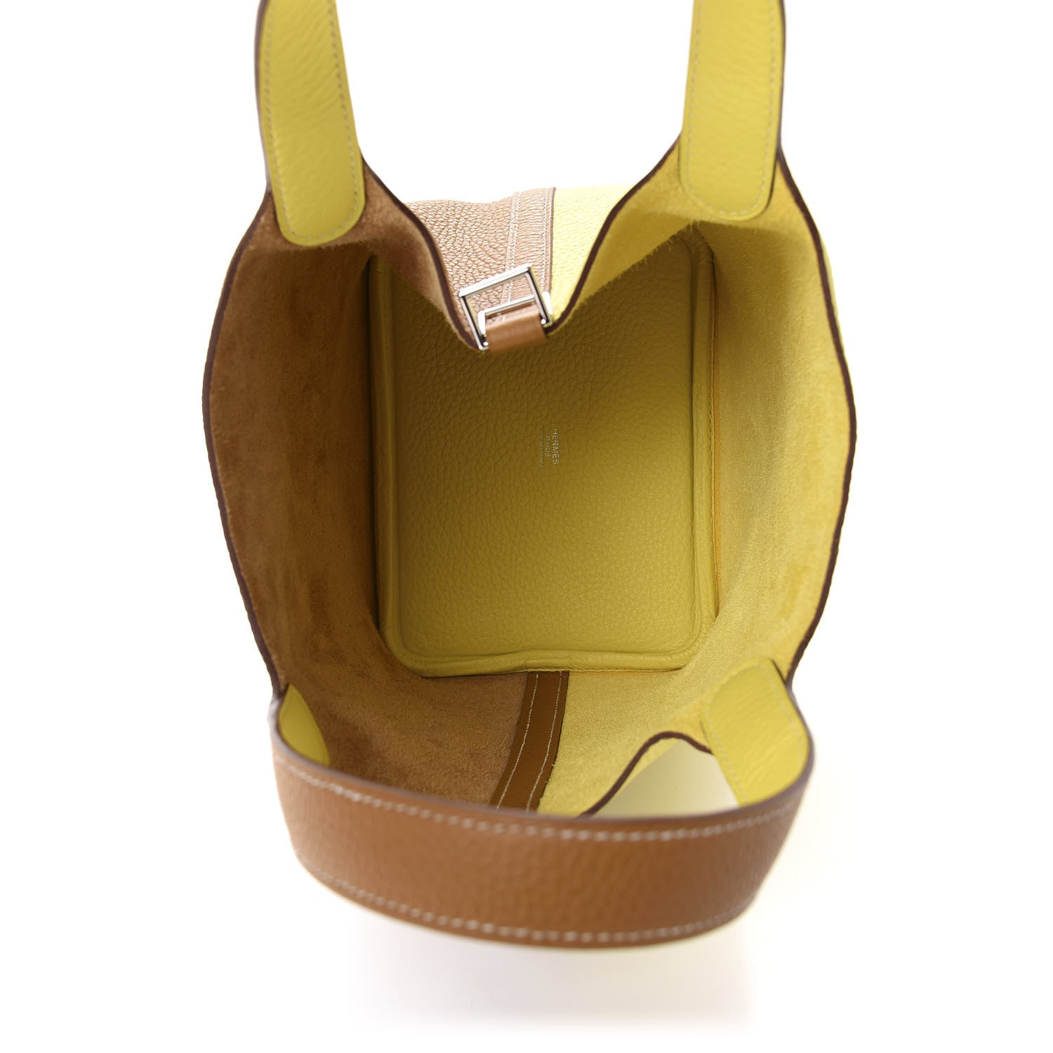Hermes Taurillon Clemence Casaque Picotin Lock 18 PM Lime Sesame 6 of 12