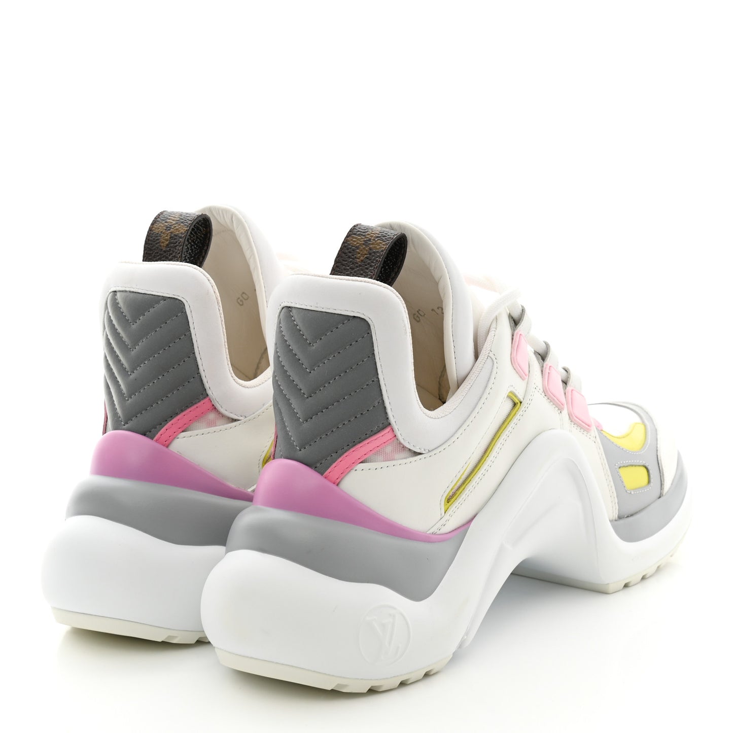 Calfskin Nylon LV Pop Archlight Sneaker 36 Pink Yellow