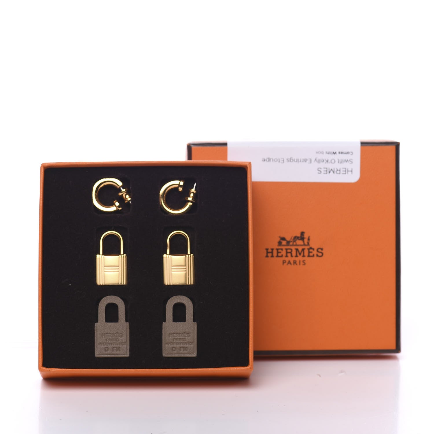 Hermes Swift O'Kelly Earrings Etoupe 7 of 7