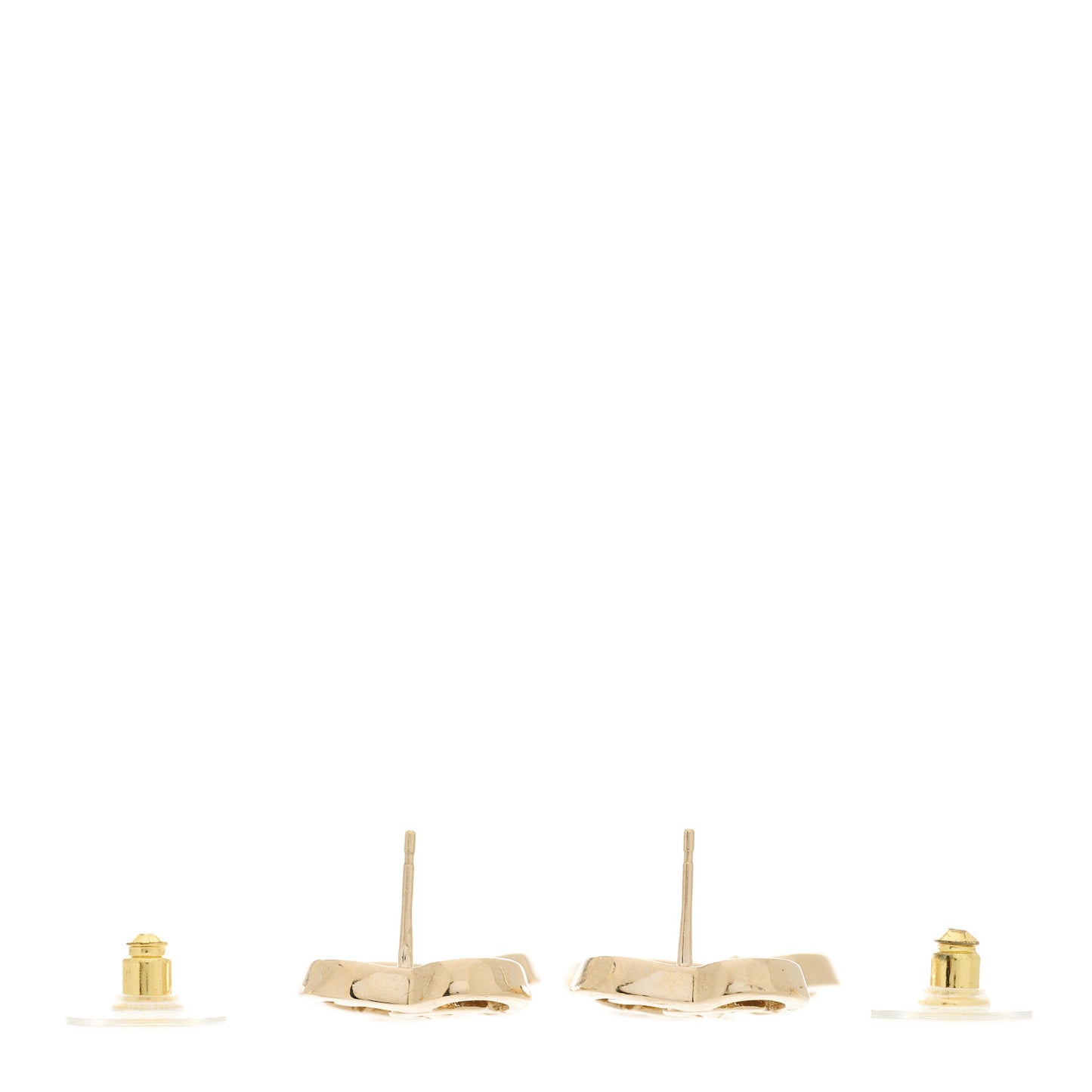 Metal CC Triple Heart Coco In Love Drop Earrings Gold