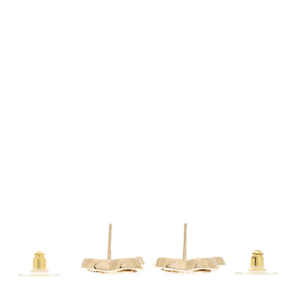 Chanel Metal CC Triple Heart Coco In Love Drop Earrings Gold 3 of 5