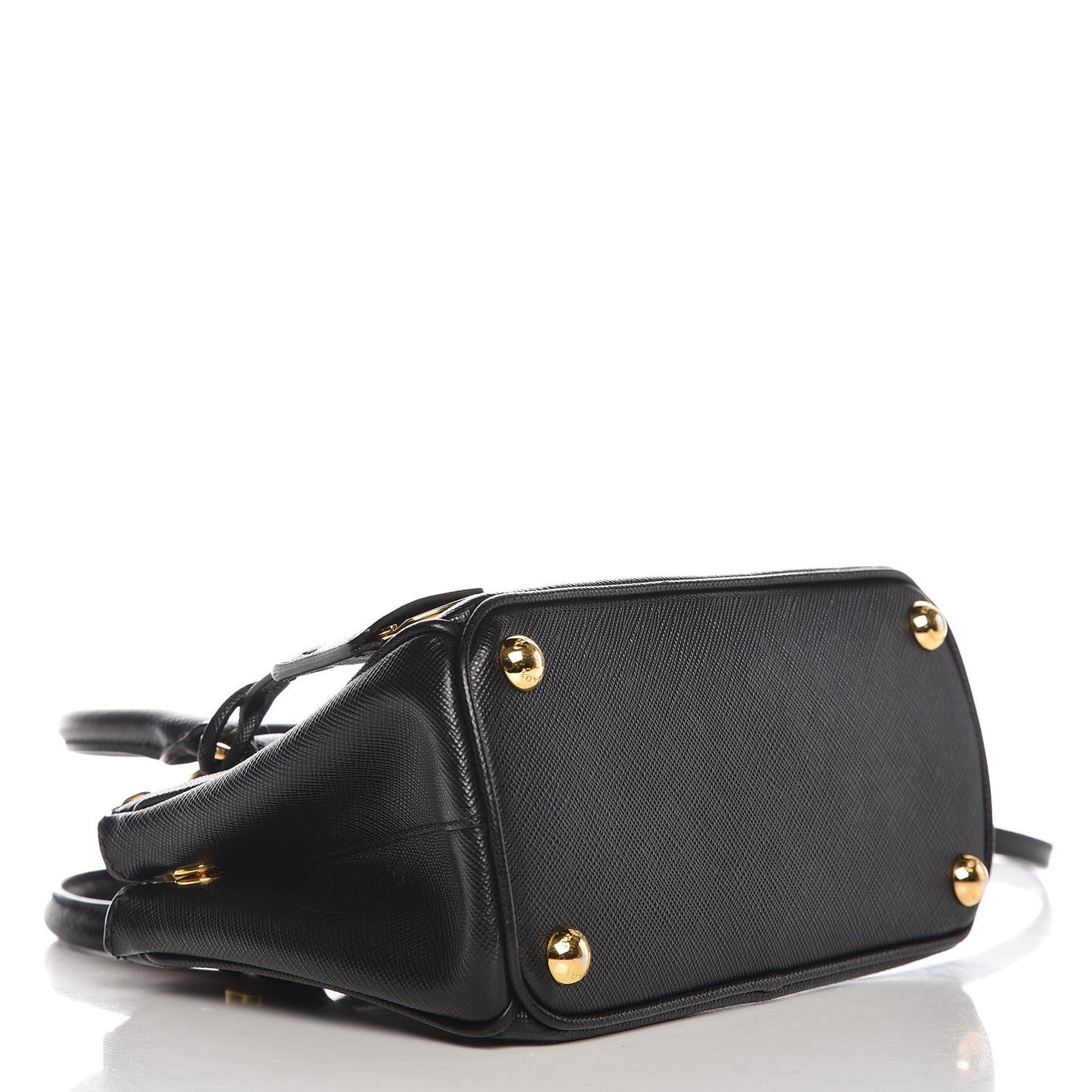 Saffiano Micro Galleria Double Zip Tote Nero Black