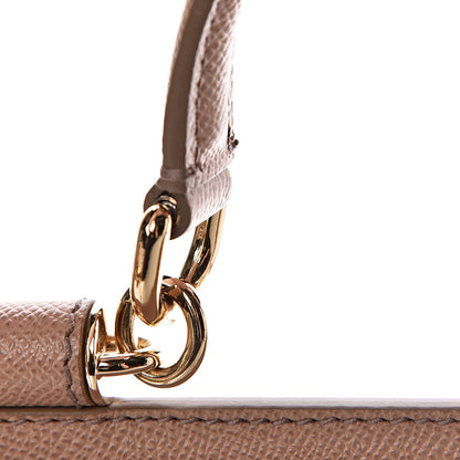 Dolce & Gabbana Dauphine Calfskin Medium Miss Sicily Satchel Tortora Sand 8 of 12