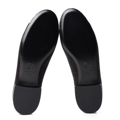 Chanel Suede Lambskin Quilted Pearl CC Cap Toe Ballerina Flats 36.5 Black 5 of 9