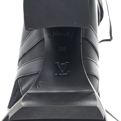 Louis Vuitton LOUIS VUITTON Suede Calfskin Monogram Star Trail Ankle Boots 38 Black 6 of 7
