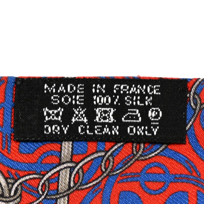 Hermes Silk Mors Et Gourmettes Remix Twilly Fuchsia Bleu Corail 3 of 4