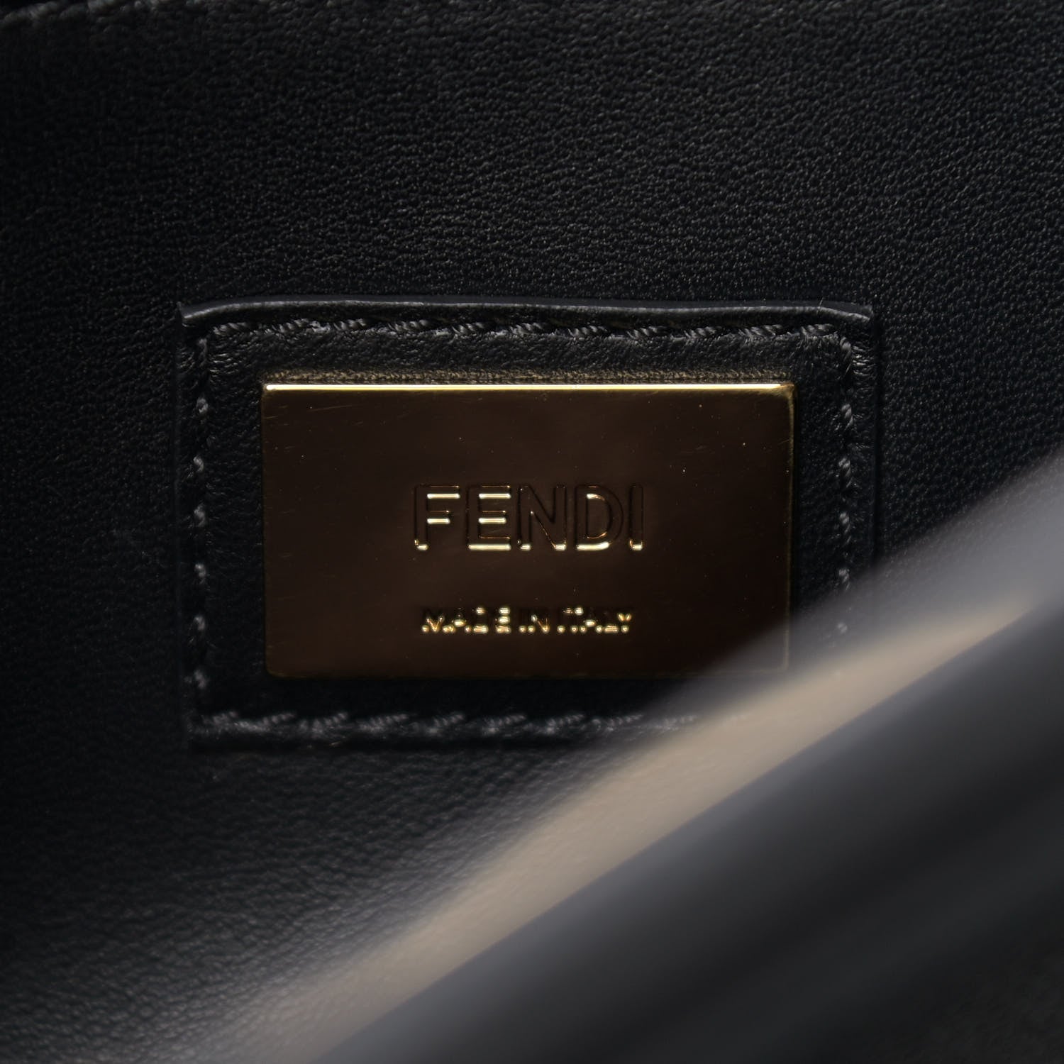 Fendi Vitello Seta Shiny Nappa Medium Peekaboo Iconic Satchel Black 6 of 9