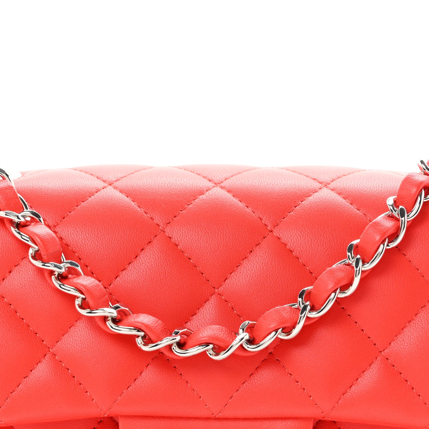 Chanel Lambskin Quilted Mini Rectangular Flap Red 8 of 11