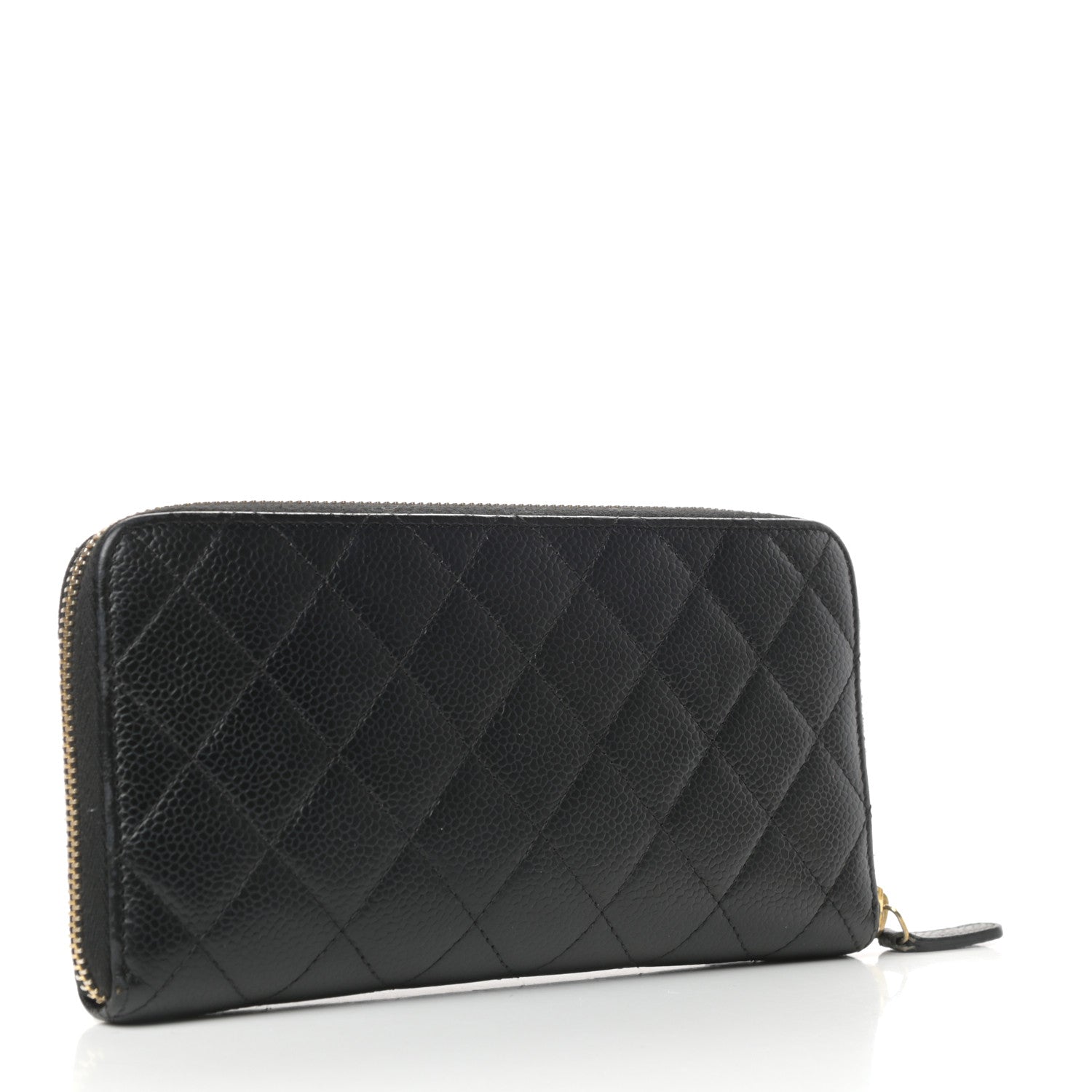 Chanel Caviar Quilted Large Gusset Zip Around Wallet Black 3 of 9