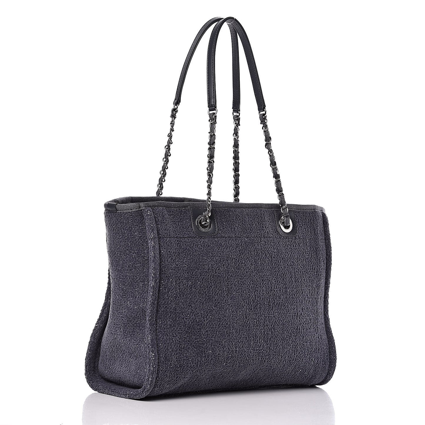 Lurex Boucle Small Deauville Tote Gray