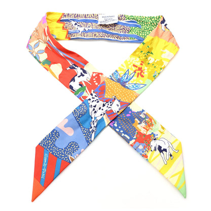 Hermes Silk En Liberte Twilly Jaune Vif Bleu Rouge 1 of 4