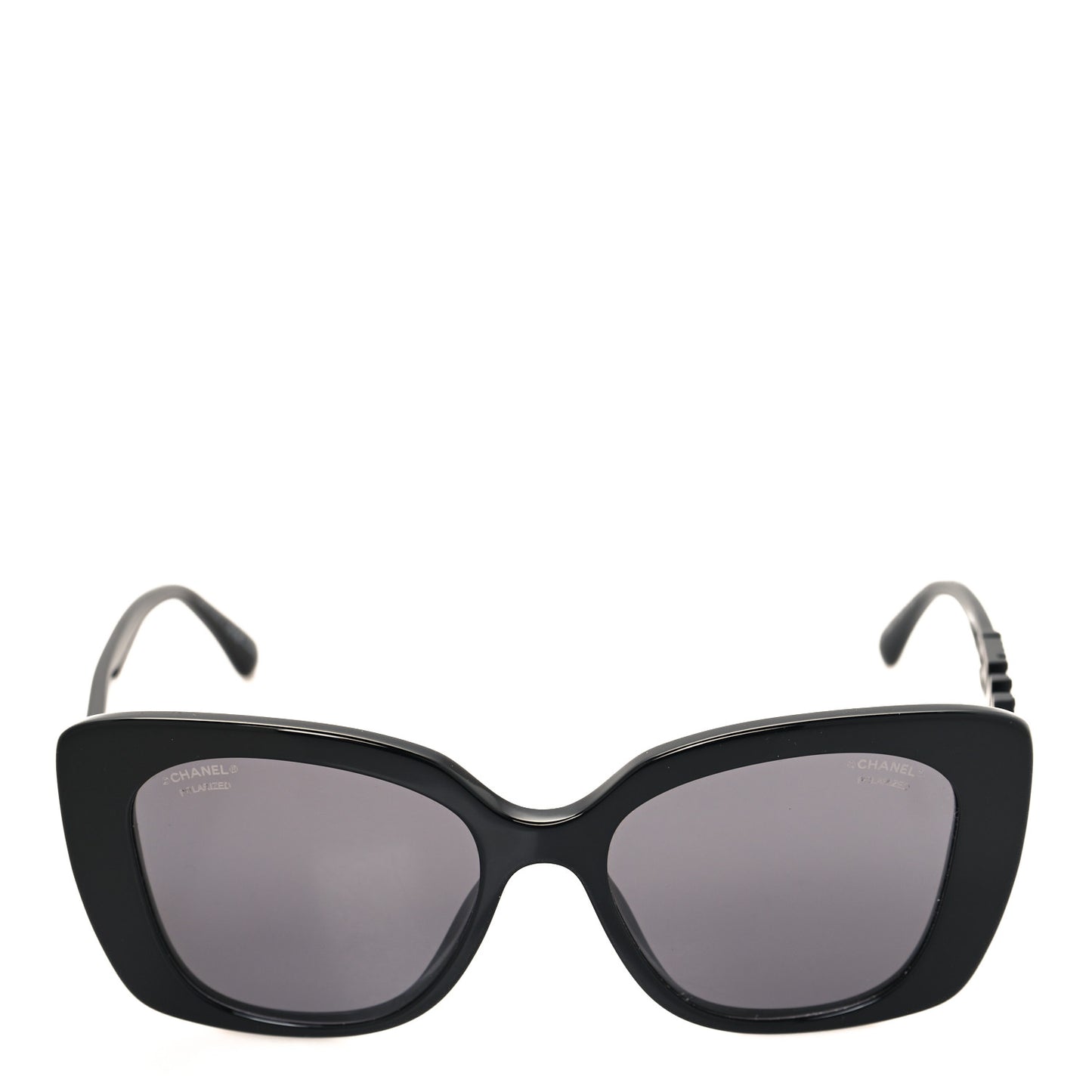 Acetate Strass Polarized Square Sunglasses 5422-B Black