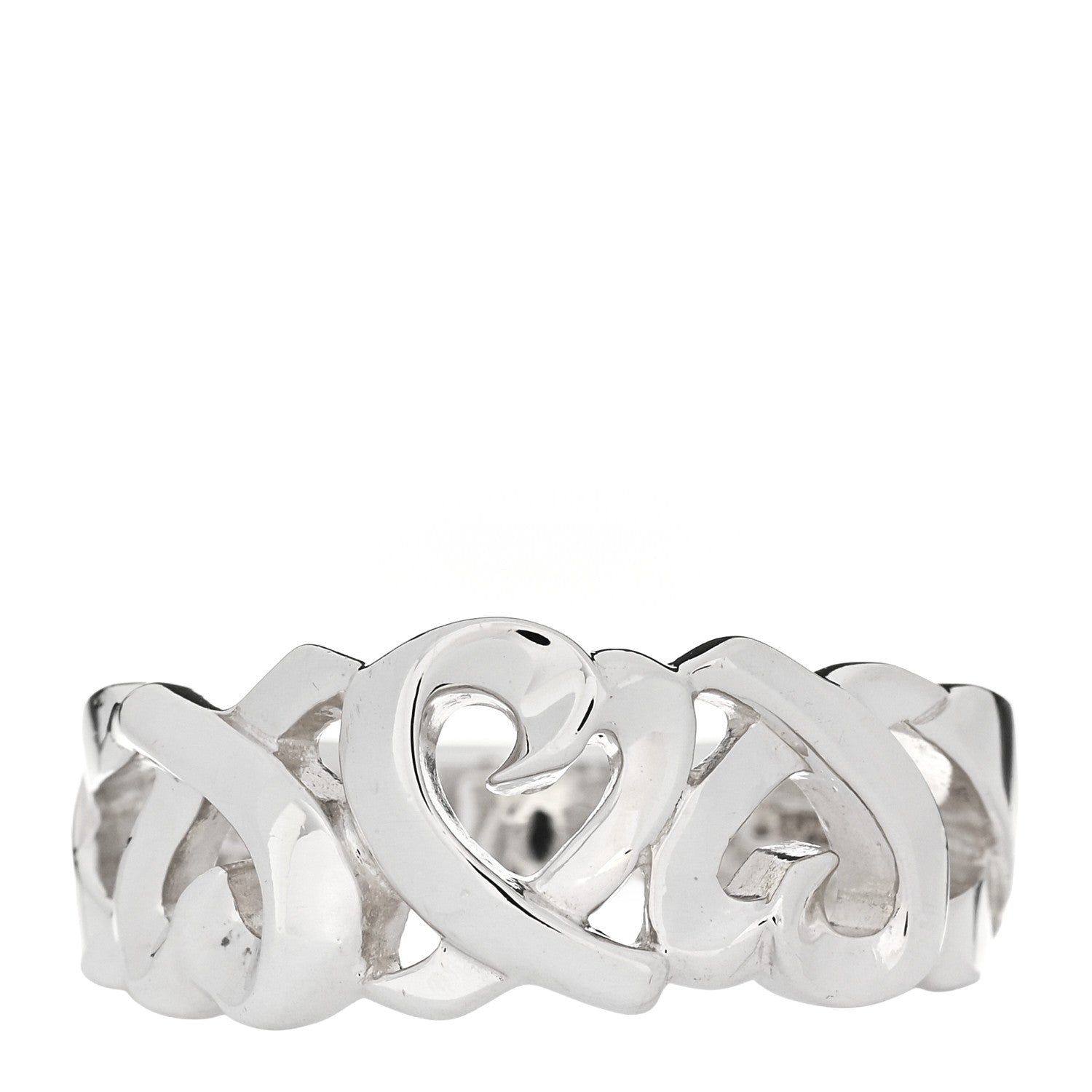 Tiffany Sterling Silver Paloma Picasso Loving Hearts Ring 54 7 1 of 6