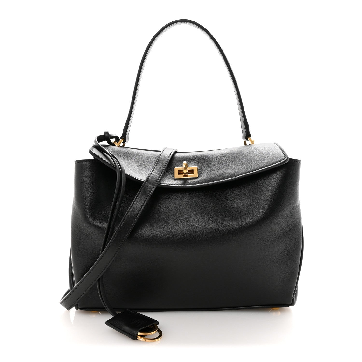 Balenciaga Natural Smooth Calfskin Small Rodeo Top Handle Handbag Black 1 of 9