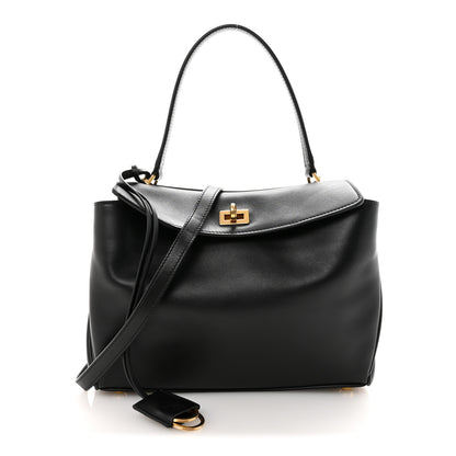Balenciaga Natural Smooth Calfskin Small Rodeo Top Handle Handbag Black 1 of 9