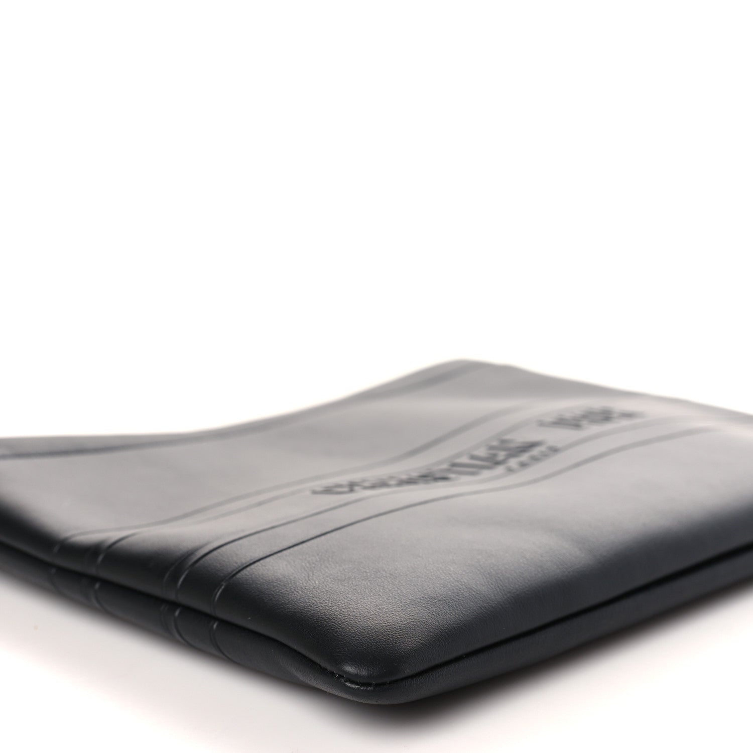 Christian Dior Calfskin Embossed Logo Zip Clutch Black 8 of 9