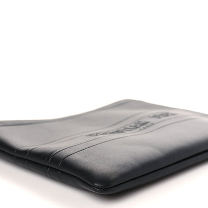 Christian Dior Calfskin Embossed Logo Zip Clutch Black 8 of 9