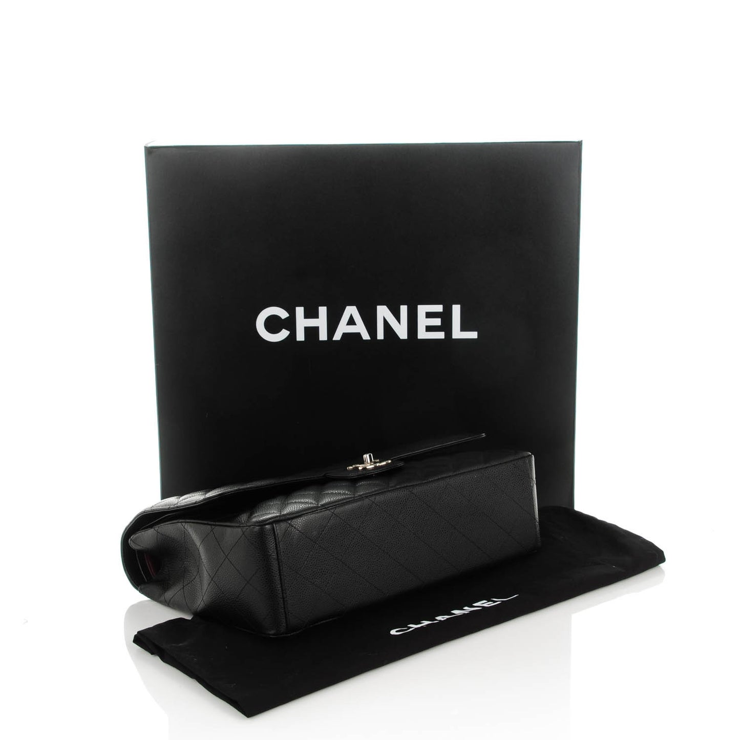 Caviar Quilted Maxi Double Flap Black