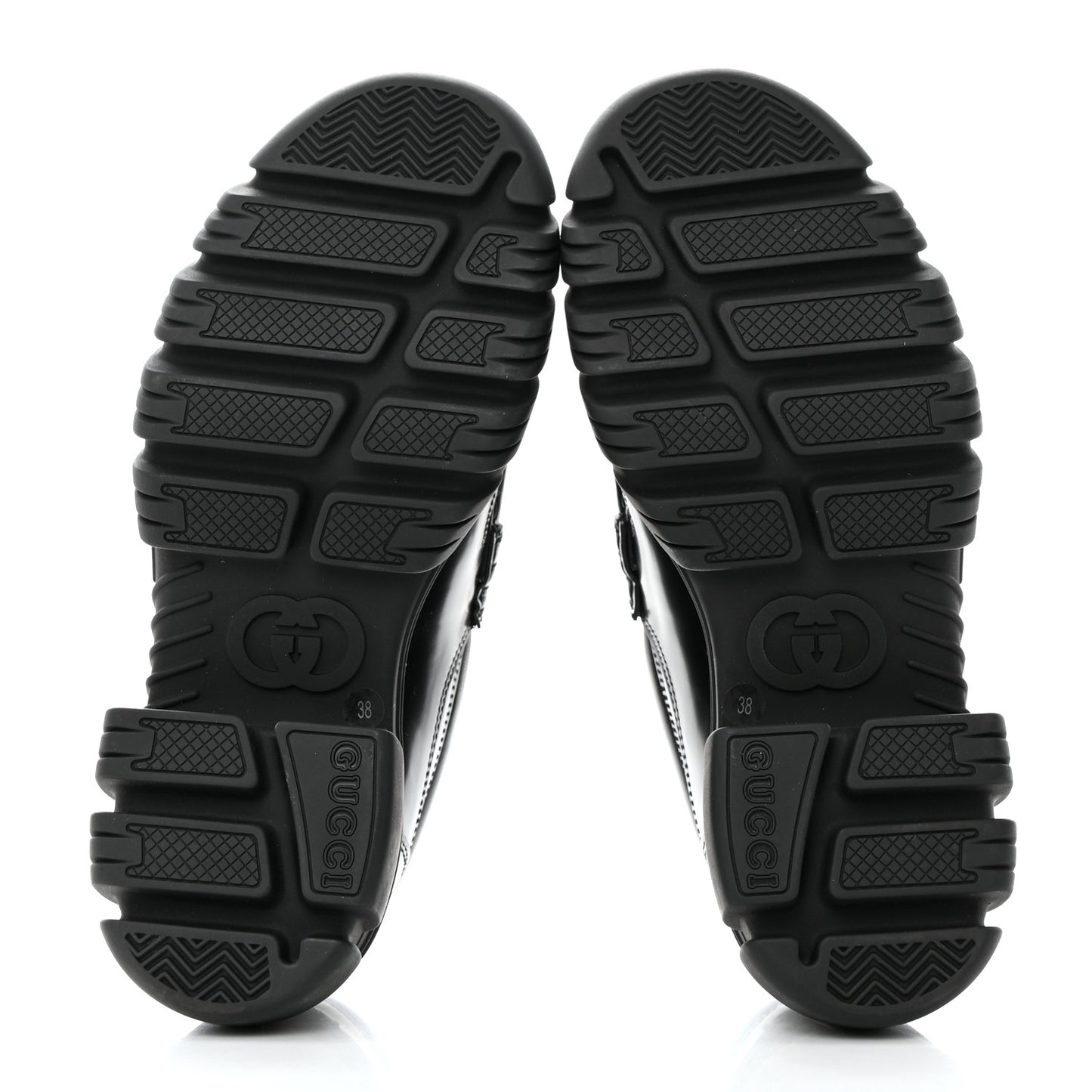 Magnum Calfskin Nappa Samoa Womens Horsebit Platform Chunky Lug Sole 40mm Loafers 38 Black