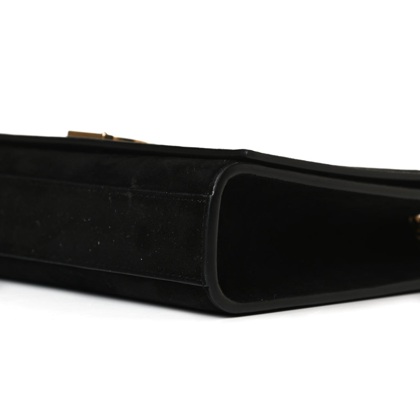 Suede Embroidered Small Monogram Kate Satchel Black