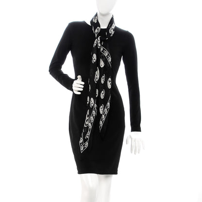 Alexander McQueen Silk Chiffon Skull Scarf Black Ivory 2 of 7