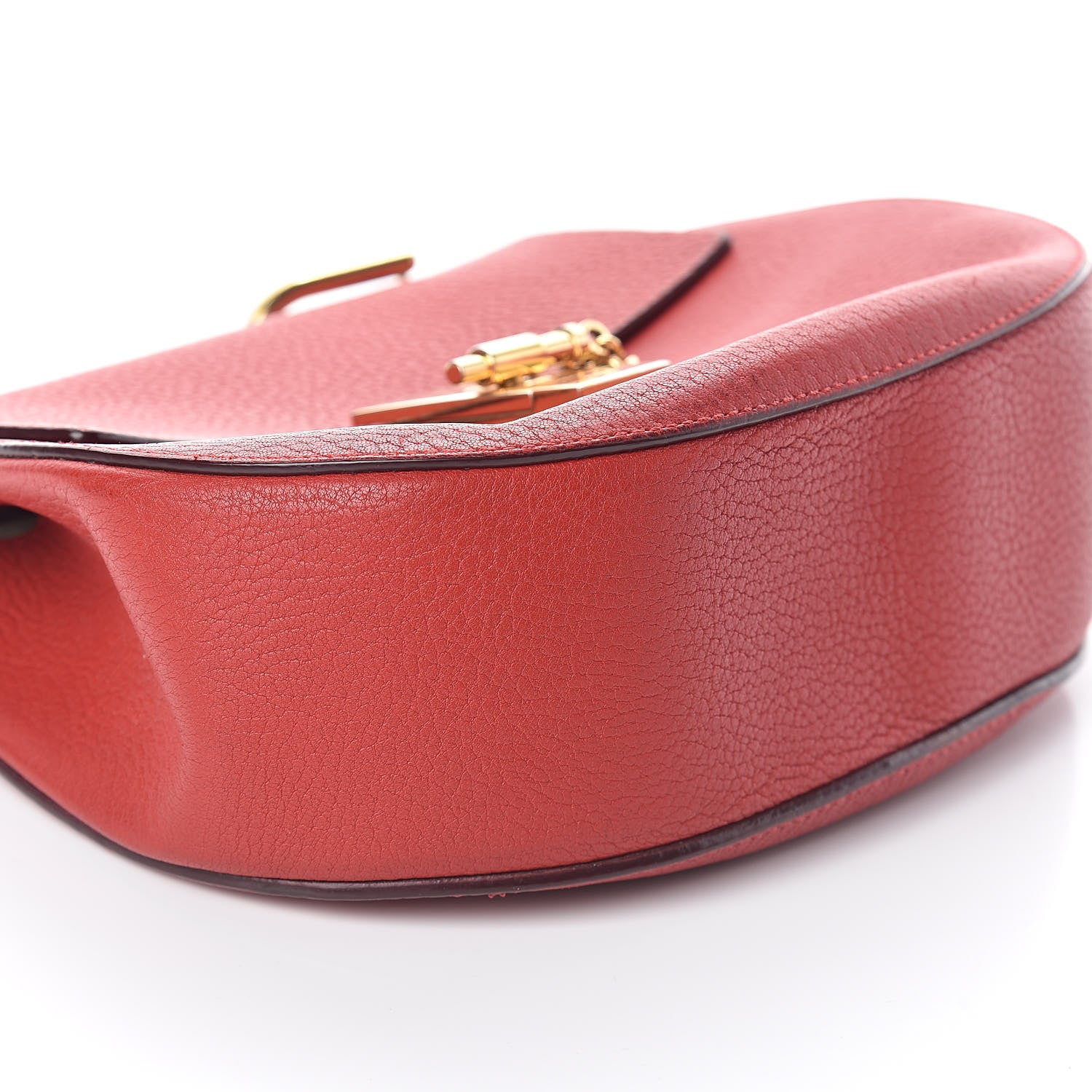 Chloe Grained Lambskin Drew Shoulder Bag Plaid Red 8 of 9