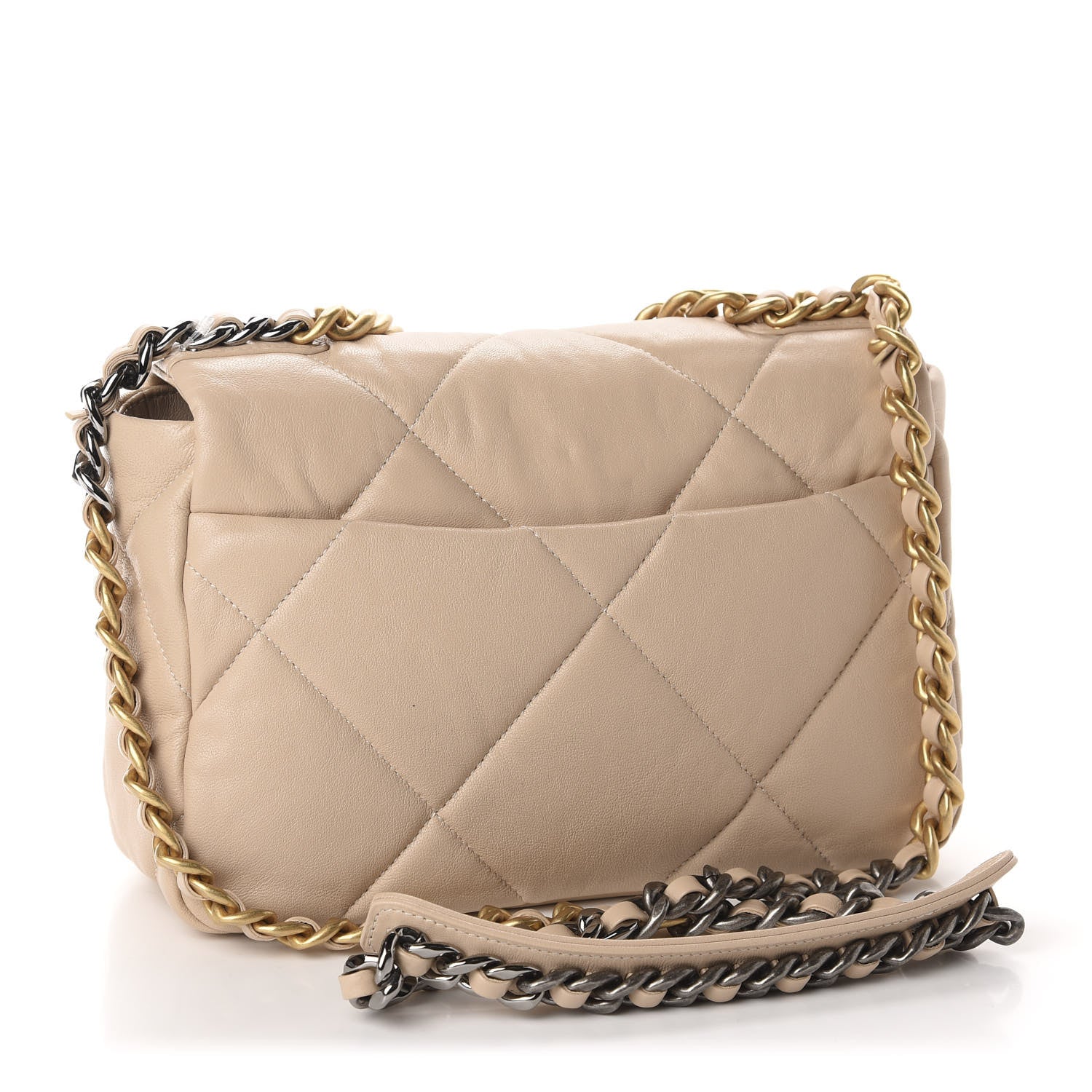 Chanel Lambskin Quilted Medium 19 Flap Beige 3 of 10