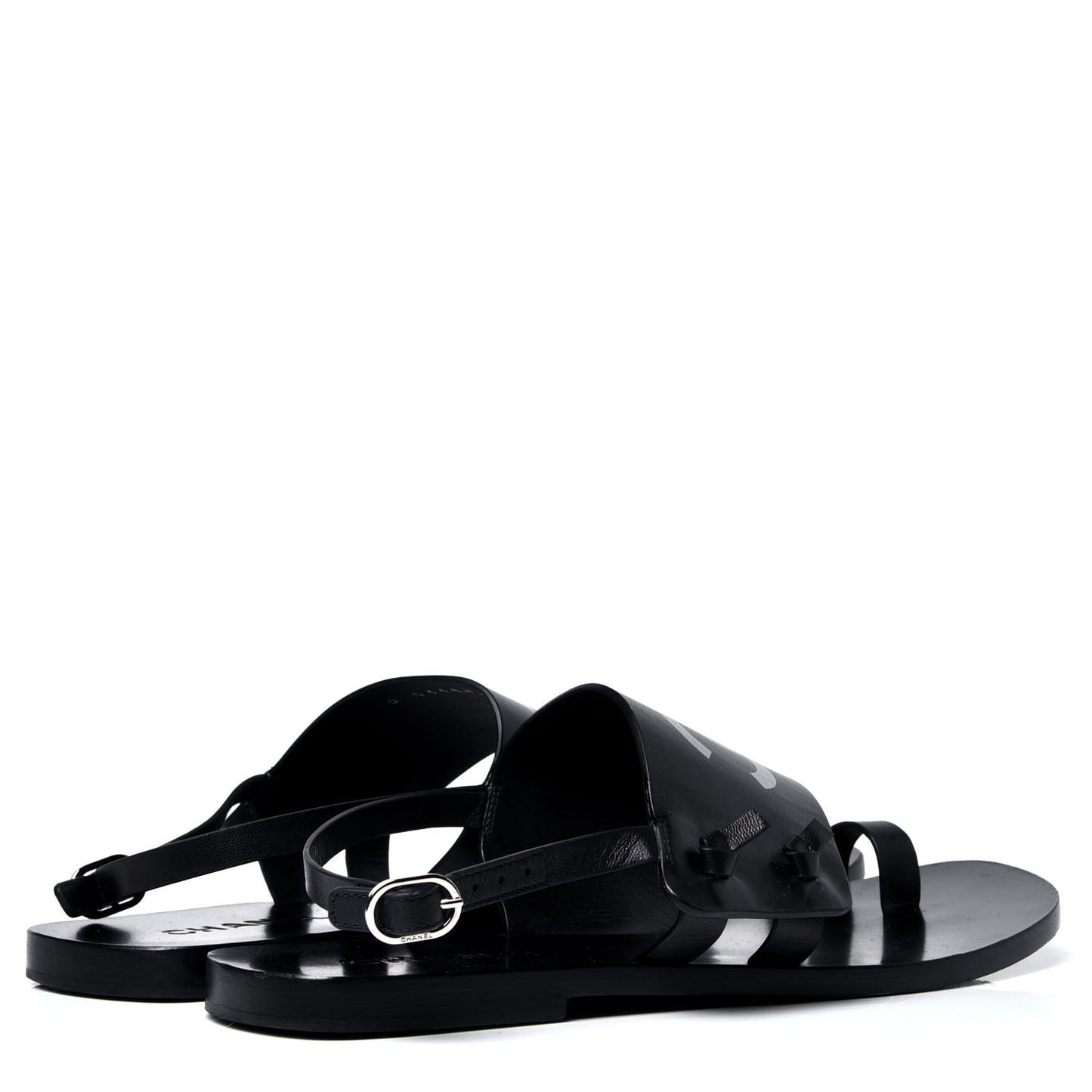 Goatskin CC Sandals 38 Black
