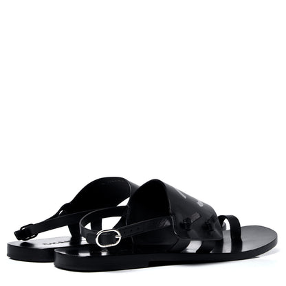 Chanel Goatskin CC Sandals 38 Black 3 of 6