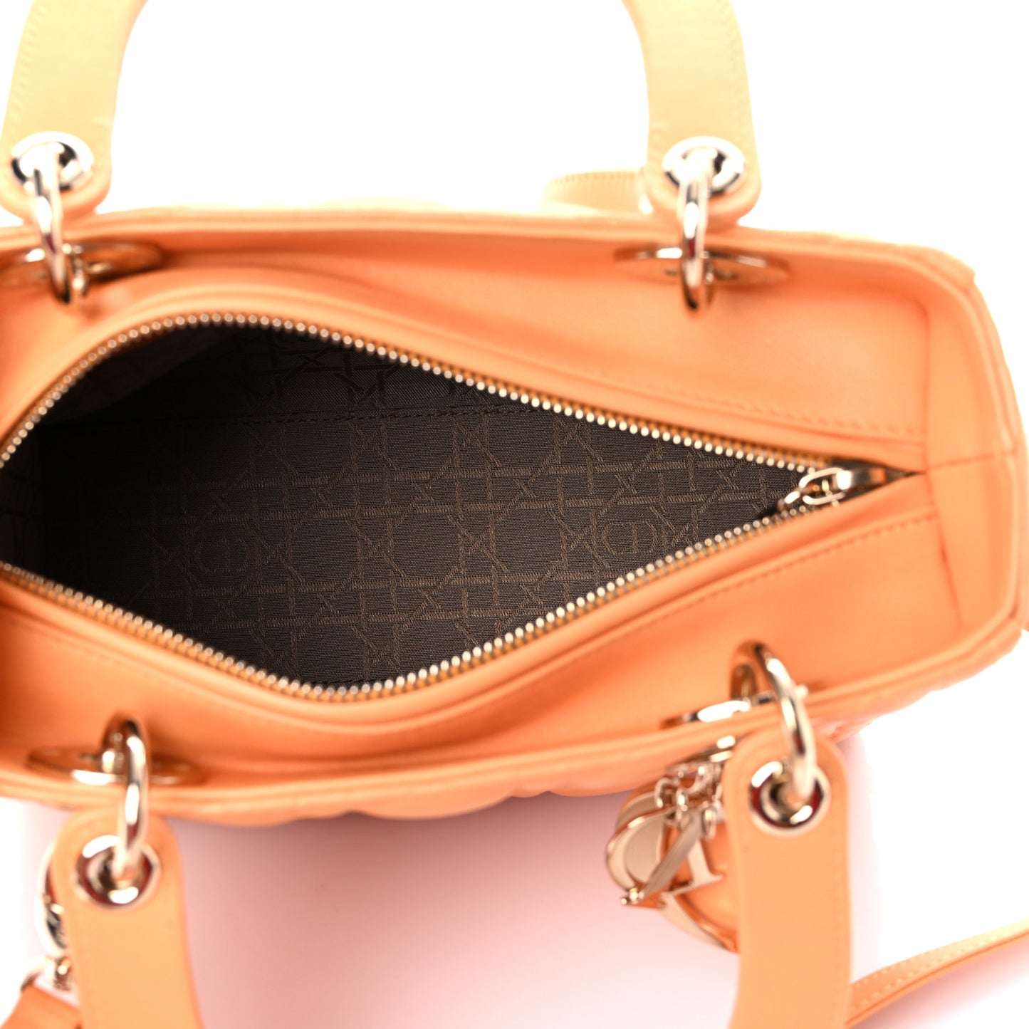 Lambskin Cannage Medium Lady Dior Orange